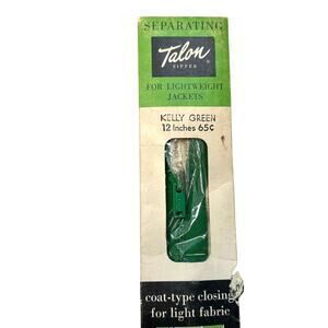 Vintage Talon Zipper Separating Lightweight Jackets 12 inch Kelly Green NOS